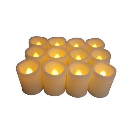 ECOGECKO EcoGecko 88121-12 Indoor & Outdoor Flameless Votive Candles with 6 hour Timer - Pack of 12 88121-12